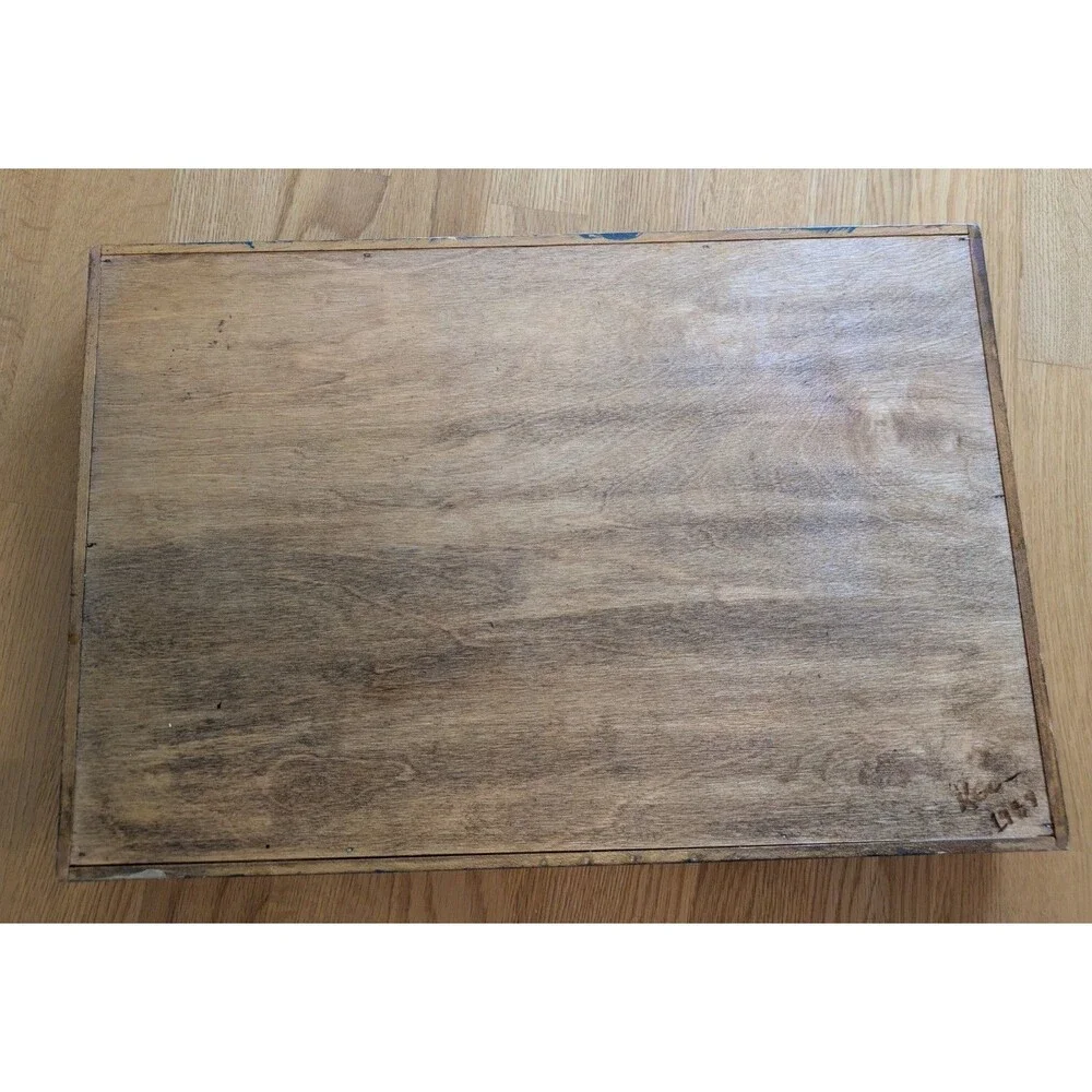 Vintage 80s Hand Painted Floral Wood Serving Tray Handles Art Cottagecore 11x17